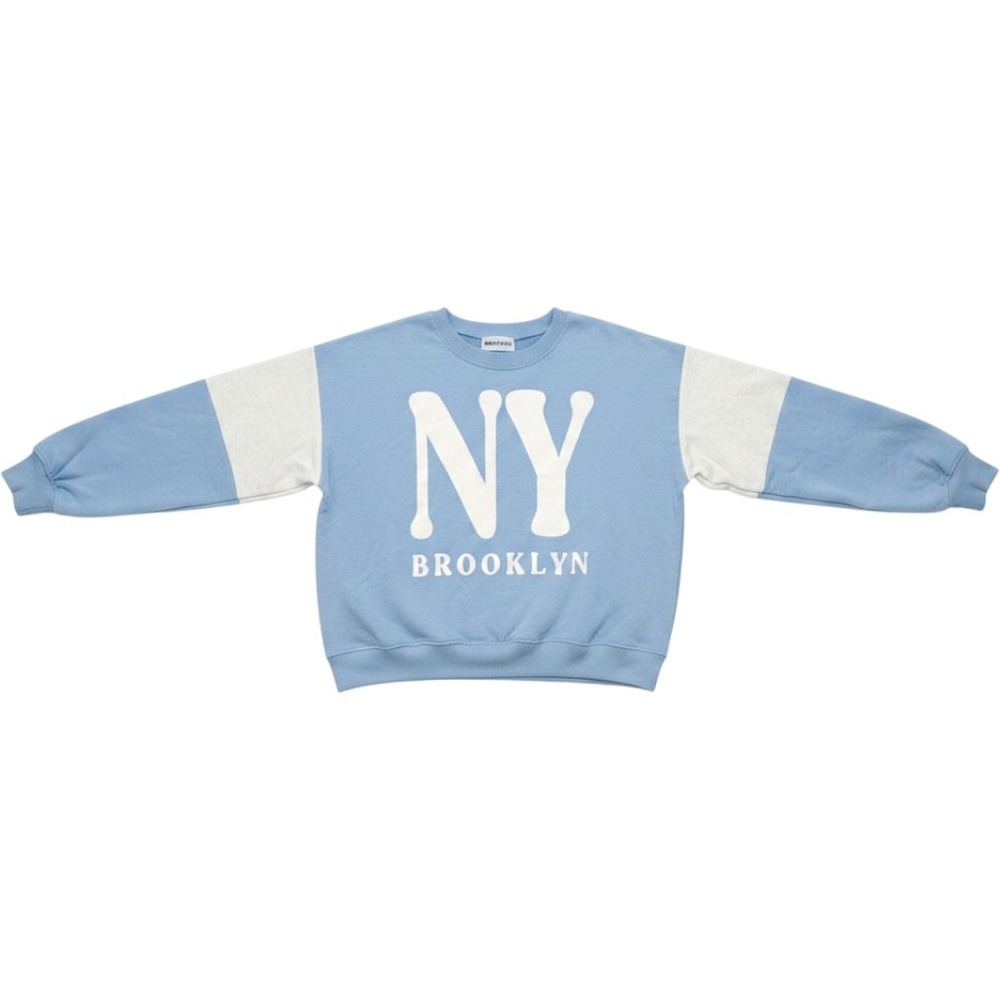 NYC Brooklyn Cropped Sweatshirt Blue White Small Rebellious One Womens